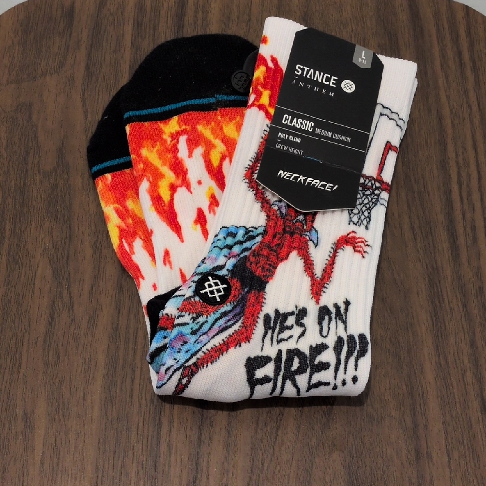 Stance Men's Graphic Socks - Black, White, and Red